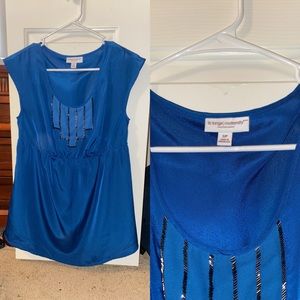 Liz Lange dark blue maternity shirt